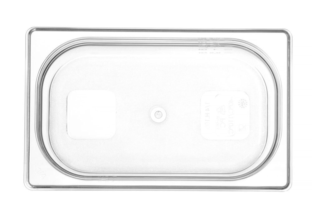Talpykla GN 1/4 iš polikarbonato, HENDI, Profi Line, GN 1/4, 2,8L, Permatomas, 265x162x(H)100mm