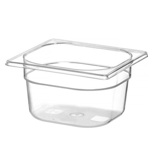 Talpykla GN 1/6 iš polikarbonato, HENDI, Profi Line, GN 1/6, 1,6L, Permatomas, 176x162x(H)100mm