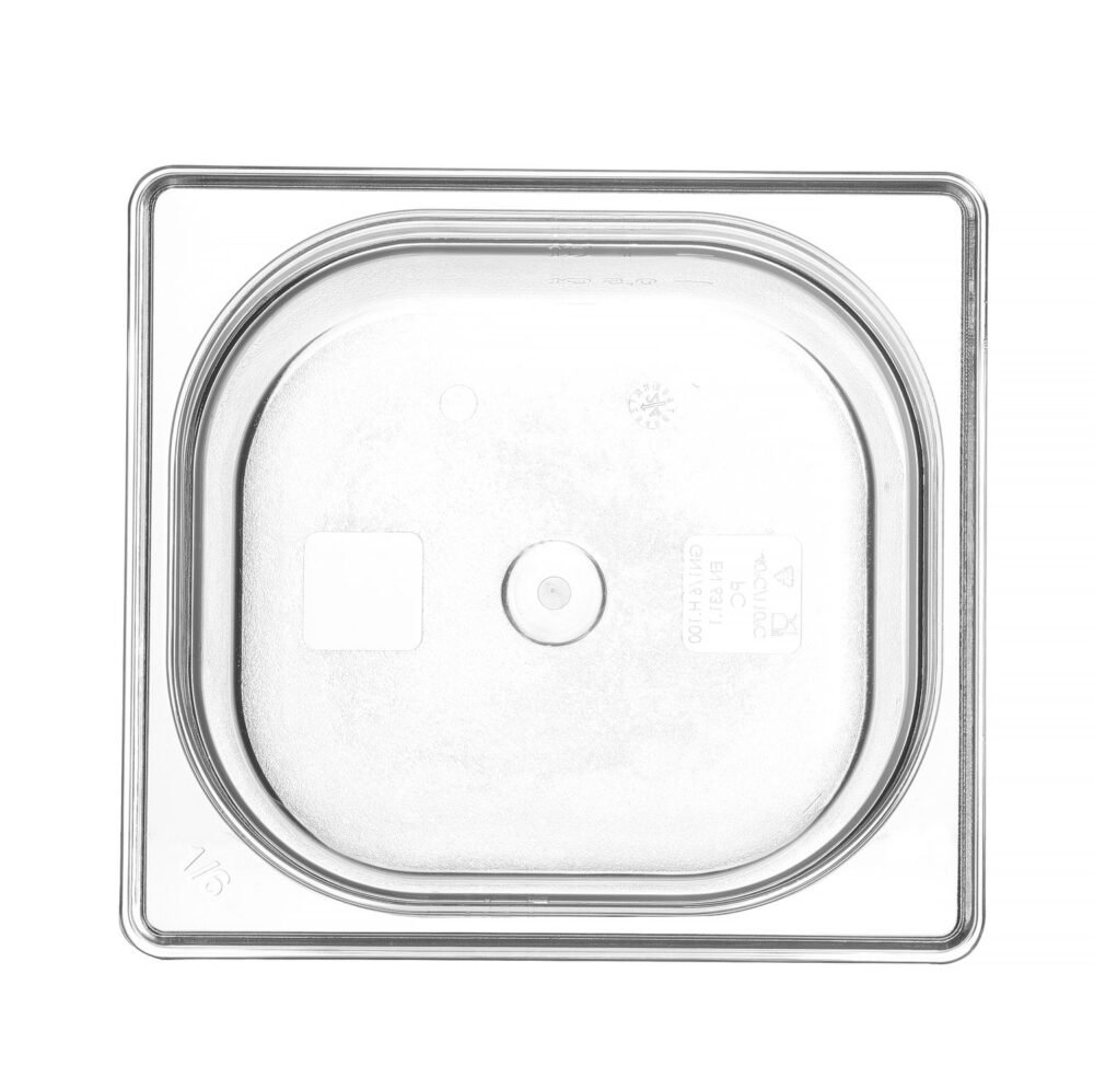Talpykla GN 1/6 iš polikarbonato, HENDI, Profi Line, GN 1/6, 1,6L, Permatomas, 176x162x(H)100mm