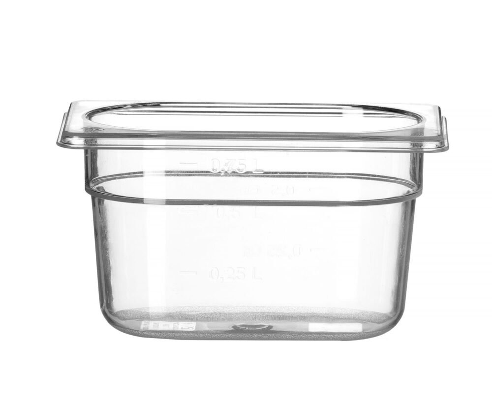 Gastronominė talpykla GN 1/9 iš polikarbonato, HENDI, Profi Line, GN 1/9, 1L, Permatomas, 176x108x(H)100mm