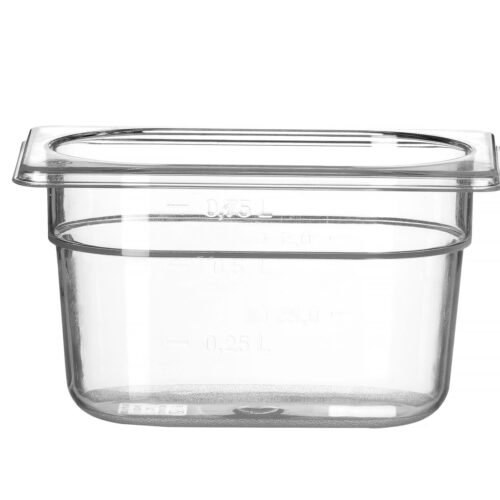 Gastronominė talpykla GN 1/9 iš polikarbonato, HENDI, Profi Line, GN 1/9, 1L, Permatomas, 176x108x(H)100mm