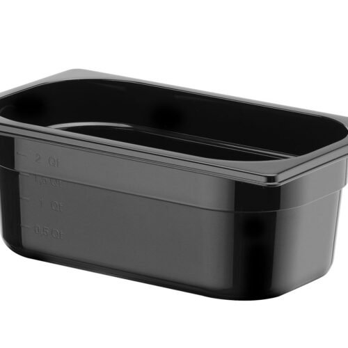 GN talpykla 1/4 iš juodo polikarbonato, HENDI, Profi Line, GN 1/4, 2,8L, Juodas, 265x162x(H)100mm