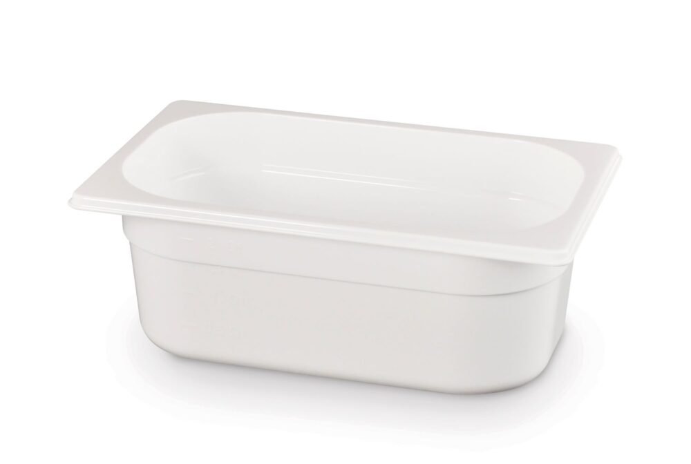 GN talpykla 1/4 iš balto polikarbonato, HENDI, GN 1/4, 2,8L, Balta, 265x162x(H)100mm