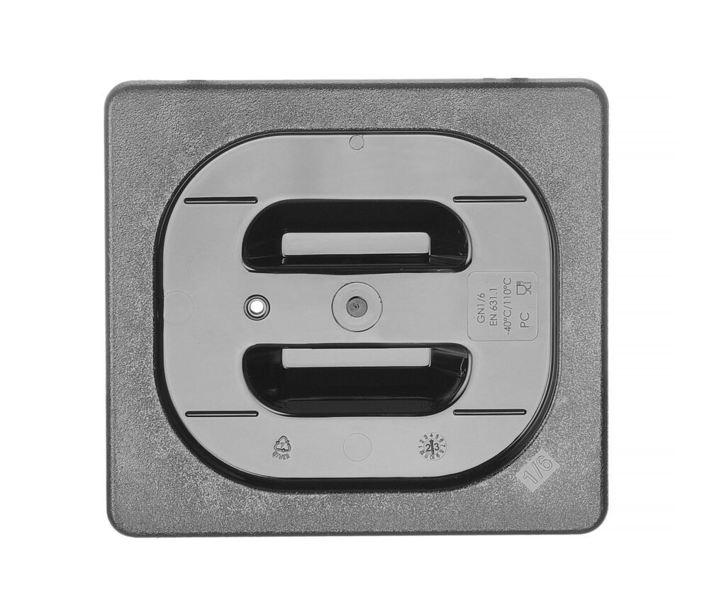 GN talpyklų dangtis iš juodo polikarbonato, HENDI, GN 1/6, Juodas, 176x162mm