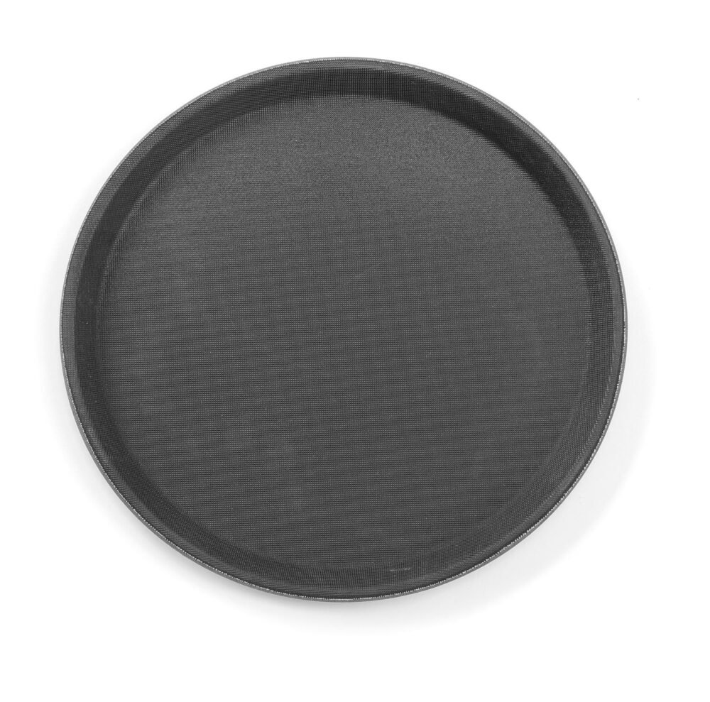 Serviravimo padėklas iš polipropileno, neslystantis, apvalus, juodas, HENDI, ⌀280x(H)20mm
