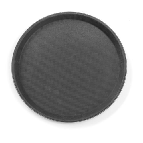 Serviravimo padėklas iš polipropileno, neslystantis, apvalus, juodas, HENDI, ⌀280x(H)20mm