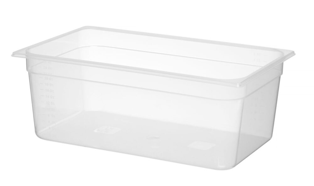 GN talpykla 1/1 Profi Line iš polipropileno, HENDI, Profi Line, GN 1/1, 28L, Permatomas, 530x325x(H)200mm