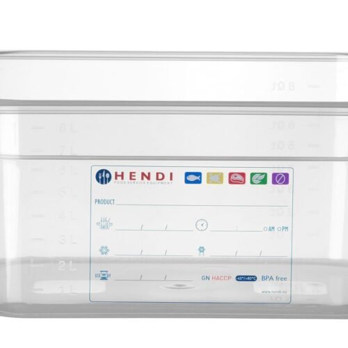 GN talpykla 1/2 RVASVT, HENDI, GN 1/2, 9,5L, Permatomas, 325x265x(H)150mm