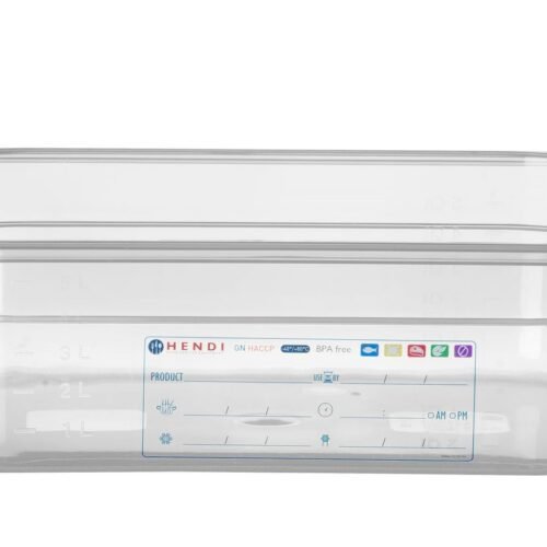 GN talpykla 1/2 RVASVT, HENDI, GN 1/2, 6,5L, Permatomas, 325x265x(H)100mm