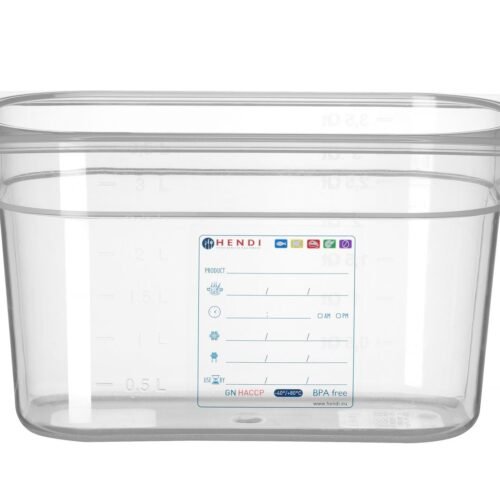 GN talpykla 1/4 RVASVT, HENDI, GN 1/4, 4L, Permatomas, 265x162x(H)150mm
