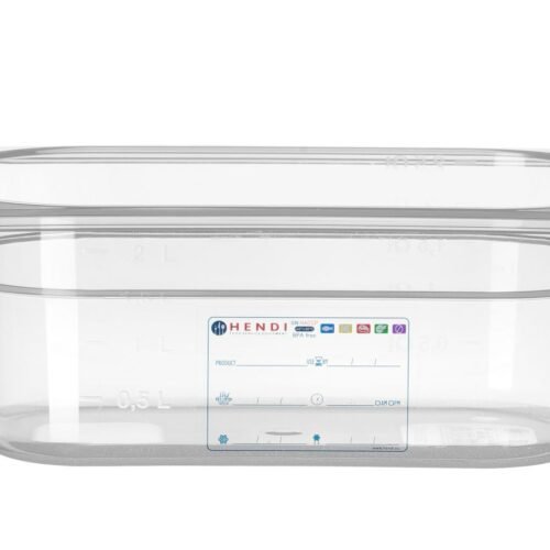 GN talpykla 1/4 RVASVT, HENDI, GN 1/4, 2,8L, Permatomas, 265x162x(H)100mm