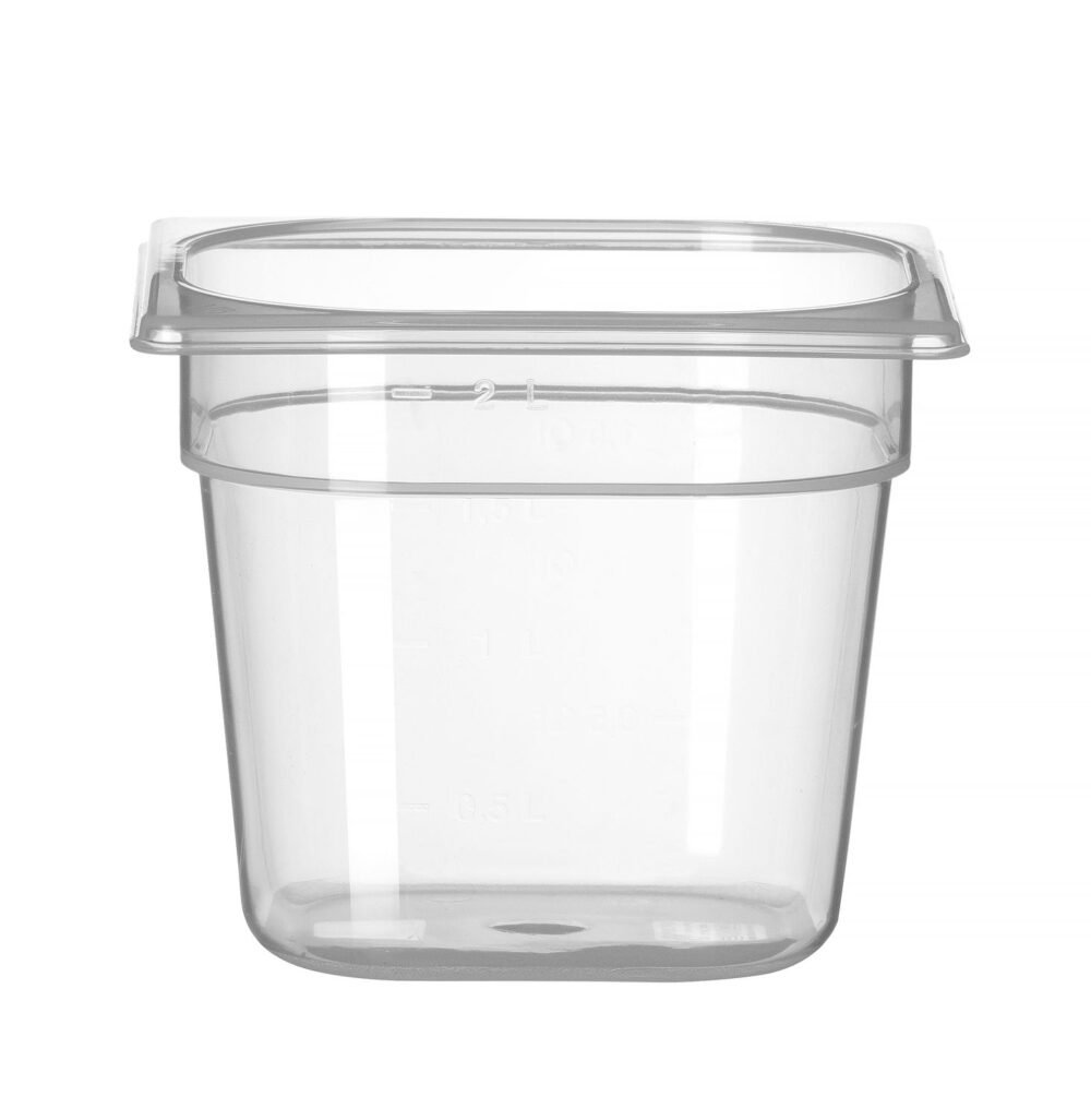 GN talpykla 1/6 Profi Line iš polipropileno, HENDI, Profi Line, GN 1/6, 2,4L, Permatomas, 176x162x(H)150mm