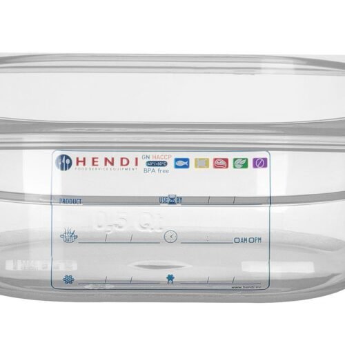 GN talpykla 1/6 RVASVT, HENDI, GN 1/6, 1L, Permatomas, 176x162x(H)65mm