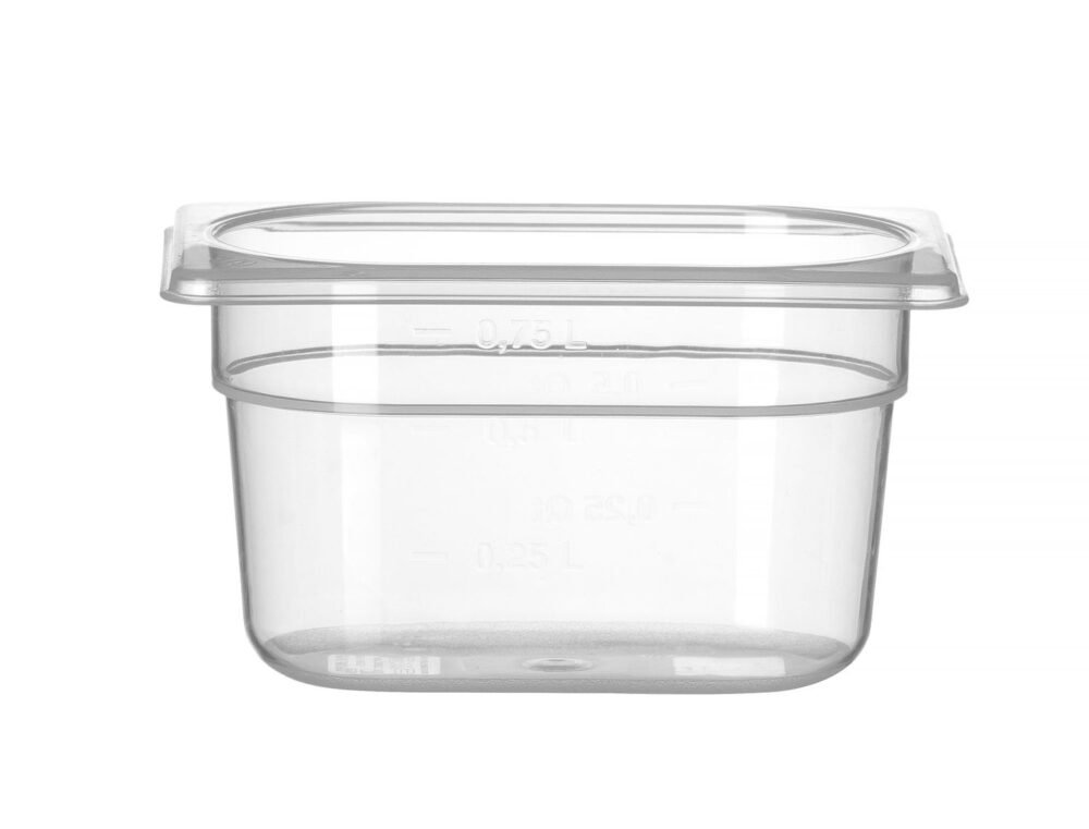 GN talpykla 1/9 Profi Line iš polipropileno, HENDI, Profi Line, 1,0, GN 1/9, 1L, Permatomas, 176x108x(H)100mm