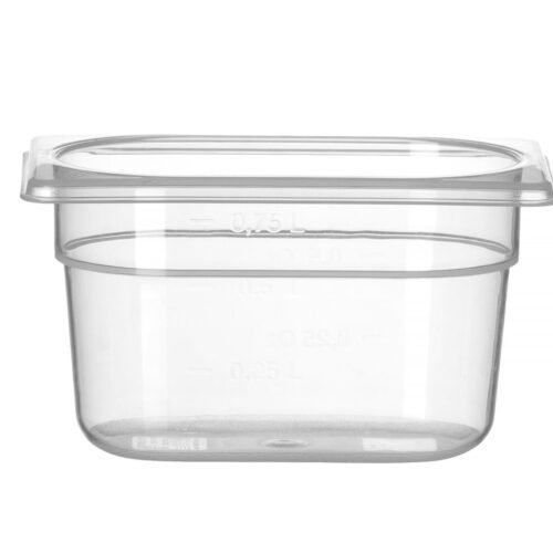 GN talpykla 1/9 Profi Line iš polipropileno, HENDI, Profi Line, 1,0, GN 1/9, 1L, Permatomas, 176x108x(H)100mm