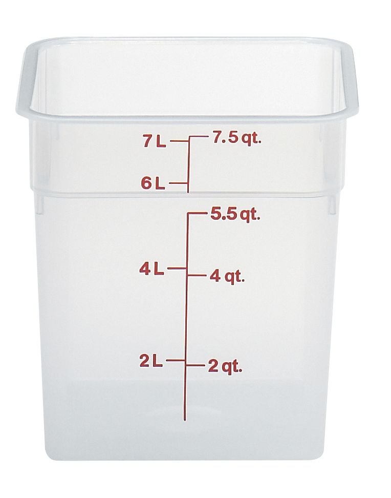 8SFSPP190_A1C0_1016_S01 Skaidrus polipropileninis konteineris maistui CamSquare, Cambro, 7,6L, Permatomas, 215x215x(H)230mm