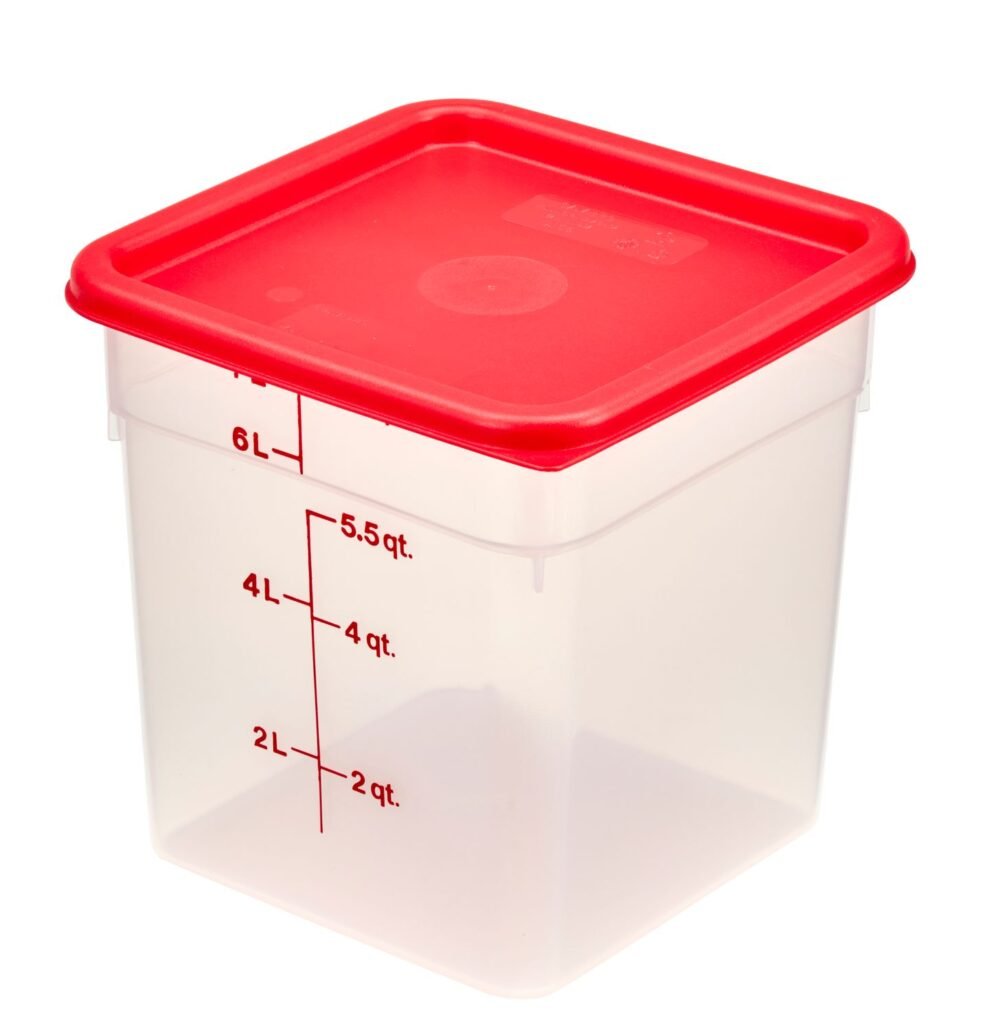 8SFSPP190_A1RL_0521_S07 Skaidrus polipropileninis konteineris maistui CamSquare, Cambro, 7,6L, Permatomas, 215x215x(H)230mm