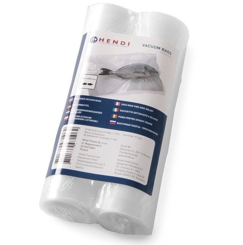 Reljefiniai vakuuminiai maišai ant ritinio - 2 vnt, HENDI, 2 vnt., 200x6000mm
