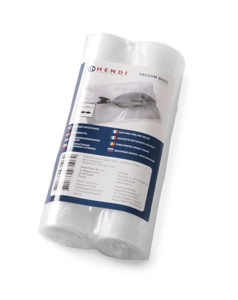 Reljefiniai vakuuminiai maišai ant ritinio - 2 vnt, HENDI, 2 vnt., 200x6000mm