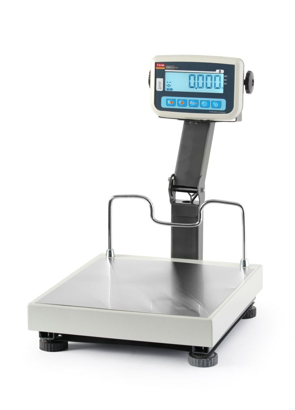 LCD platformos svarstyklės su sulankstomu stovu ir legalizacija, EKO+ linija, 60 kg, TEM, 350x400x(H)522mm