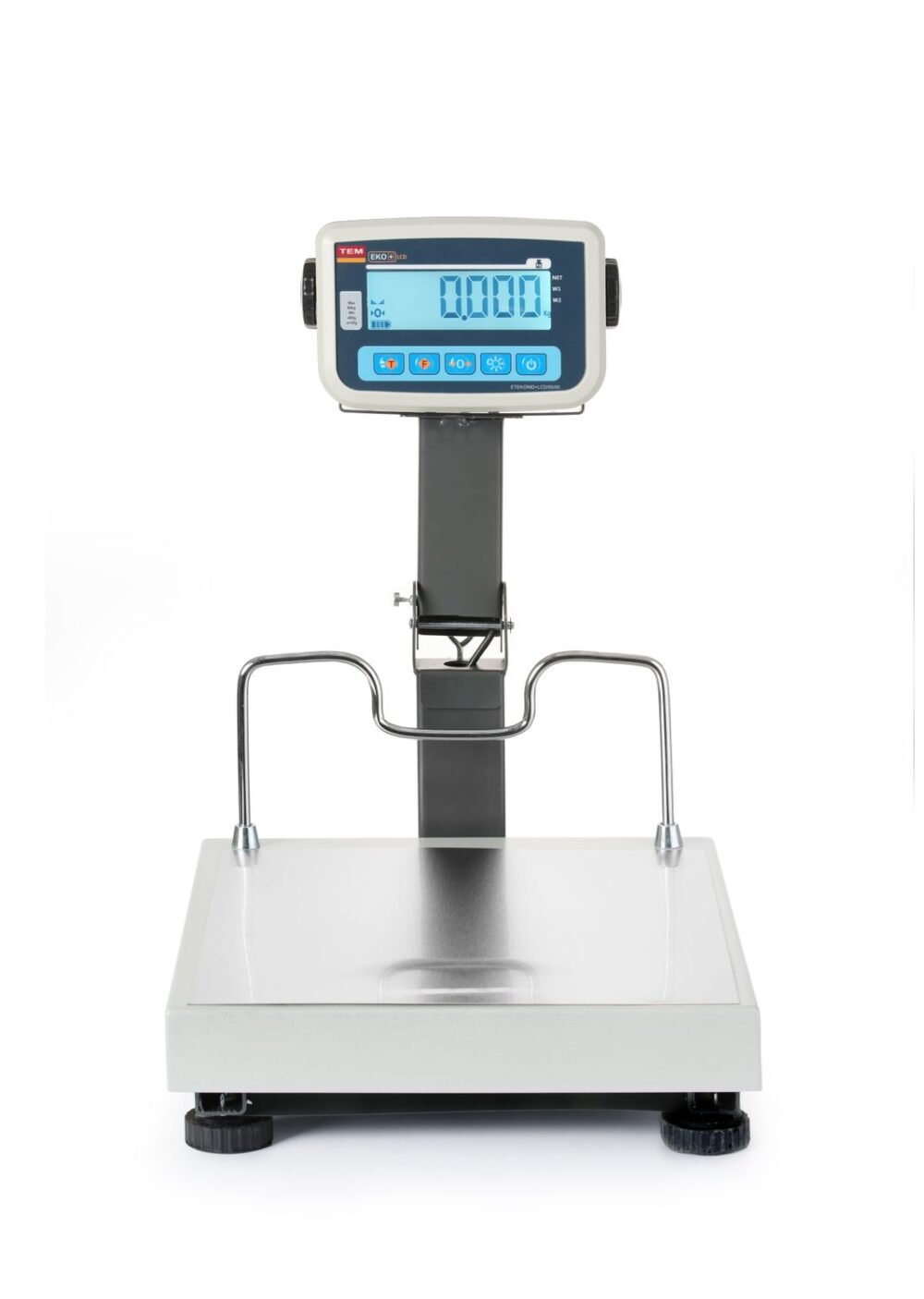 LCD platformos svarstyklės su sulankstomu stovu ir legalizacija, EKO+ linija, 60 kg, TEM, 350x400x(H)522mm