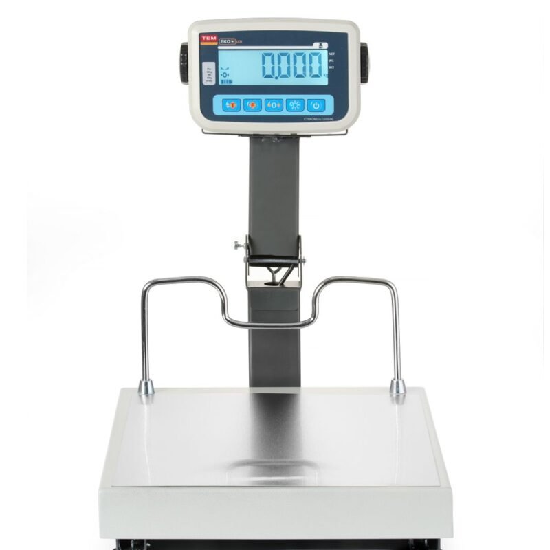 LCD platformos svarstyklės su sulankstomu stovu ir legalizacija, EKO+ linija, 60 kg, TEM, 350x400x(H)522mm