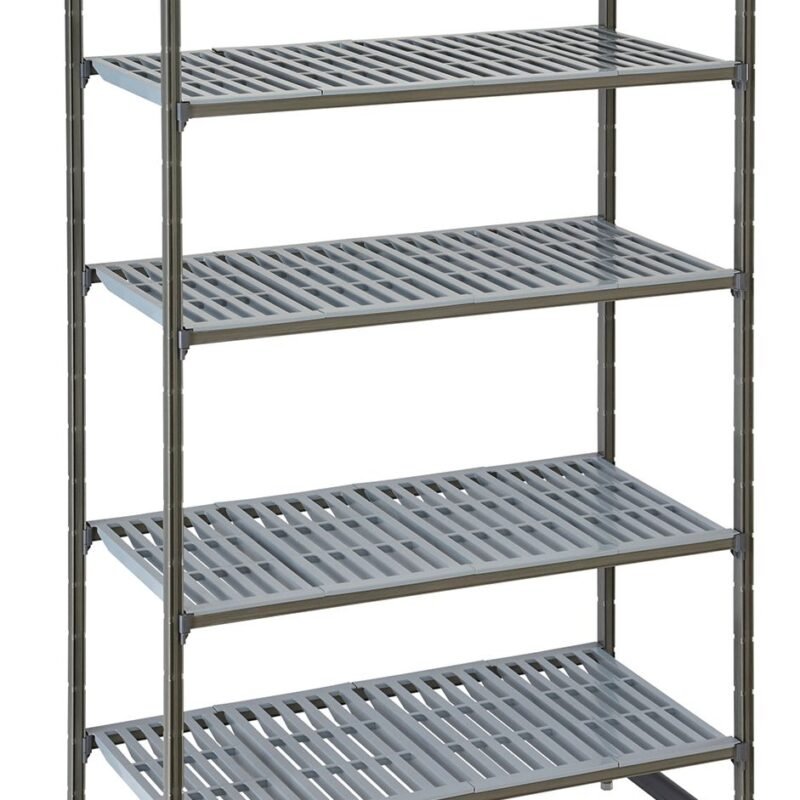Stelažas sandėliavimui Camshelving Basics Plus iš kompozitinės medžiagos su 4 vėdinamomis lentynomis, Cambro, Camshelving, 915x540x(H)1830mm