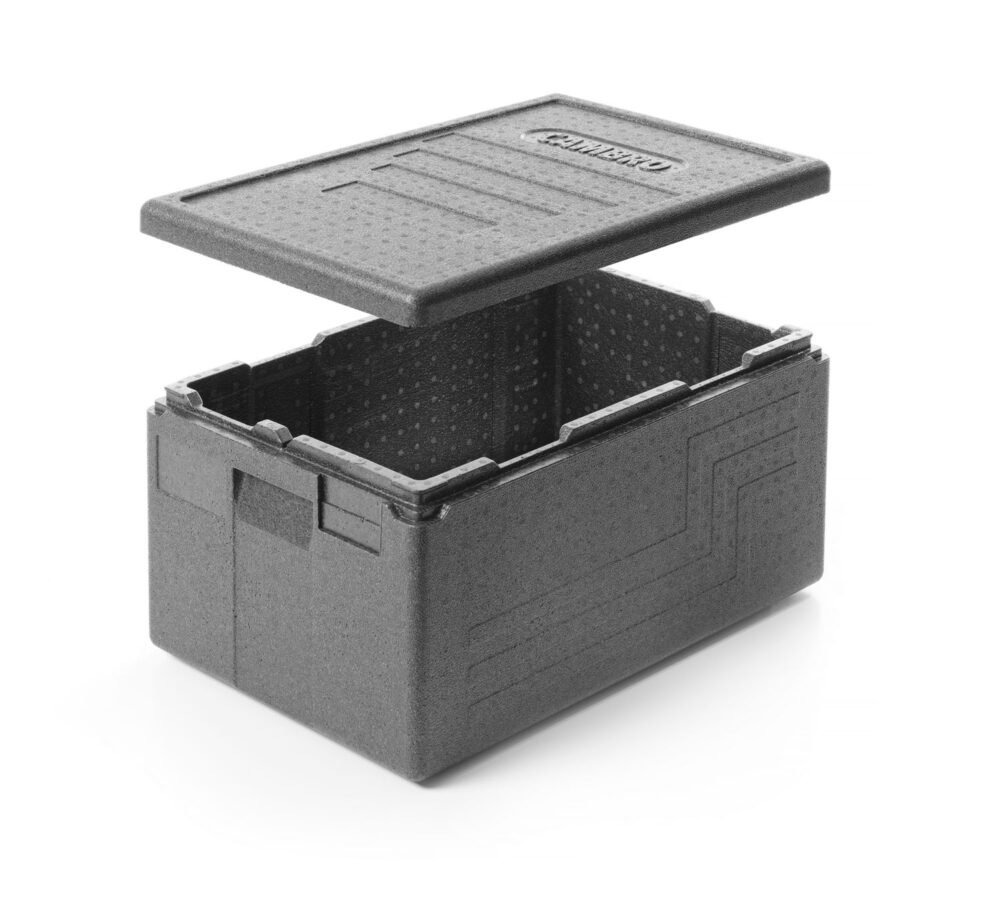EPP180E110_OBW_2021_03_IMG0562 Termoizoliacinis konteineris Cam GoBox Economy 46 l, GN 1/1, GN 1/2, Cambro, Juodas, 600x400x(H)316mm