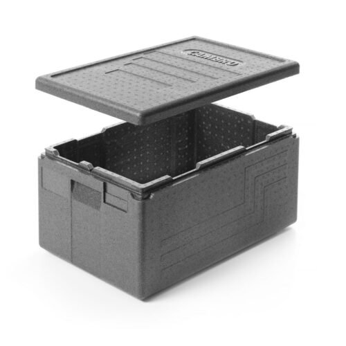 EPP180E110_OBW_2021_03_IMG0562 Termoizoliacinis konteineris Cam GoBox Economy 46 l, GN 1/1, GN 1/2, Cambro, Juodas, 600x400x(H)316mm