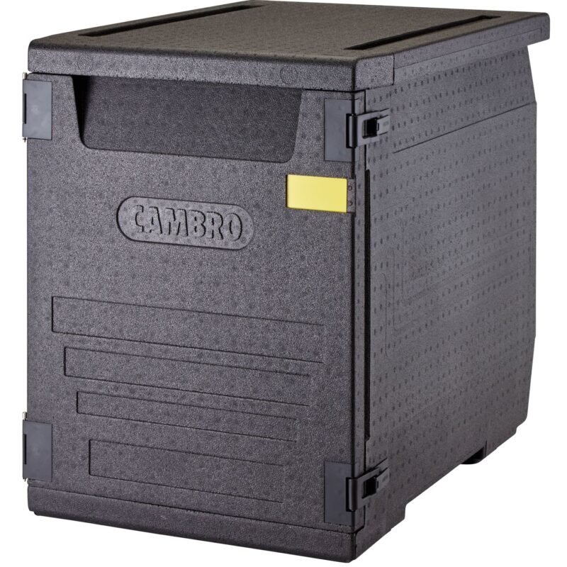 Termoizoliacinis konteineris Cam GoBox, įkraunamas iš priekio, skirtas konteineriams 600x400 mm, be kreipiamųjų, Cambro, 155L, Juodas, 770x540x(H)687mm