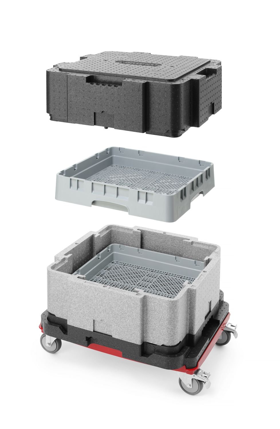 Daugiafunkcinė šilumą izoliuojanti talpykla Cam GoBox, Cambro, Šviesiai pilkas, 641x641x(H)754mm