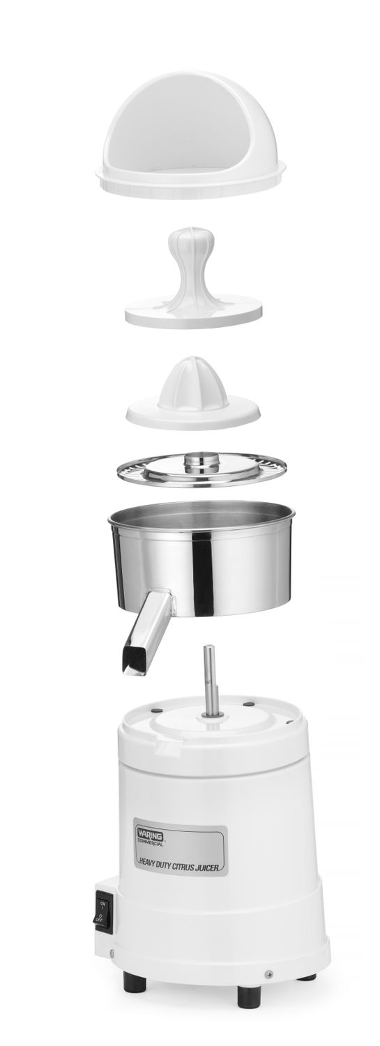 Elektrinė sulčiaspaudė su apsauga nuo purslų, Waring, Balta, 230V/375W, 254x254x(H)495mm