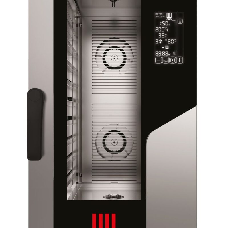 Konvekcinė garinė orkaitė „Millennial Black Mask Gastro Compact" 10x GN 1/1, elektrinė, su elektroniniu valdymu, Tecnoeka, 400V/15400W, 500x930x(H)970mm