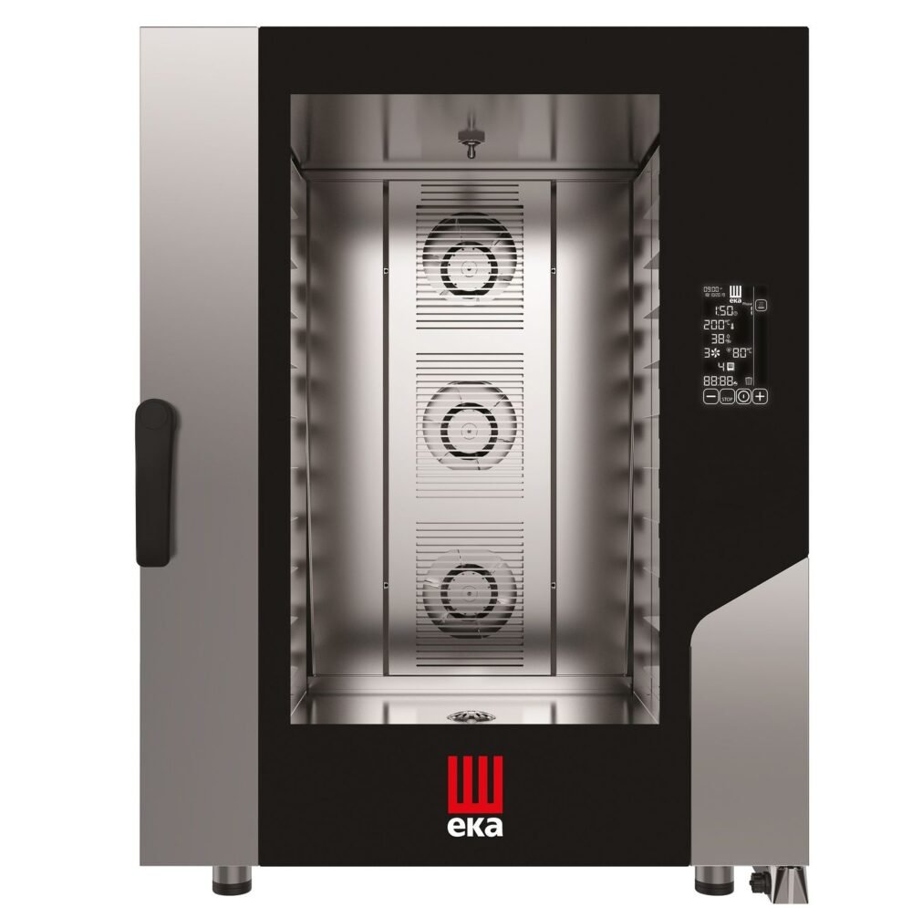 Konvekcinė garų krosnelė „Millennial Black Mask Bakery“, 10 × 600 × 400 mm – su elektroniniu valdymu, elektrinė, Tecnoeka, 400V/15500W, 850x1035x(H)1130mm