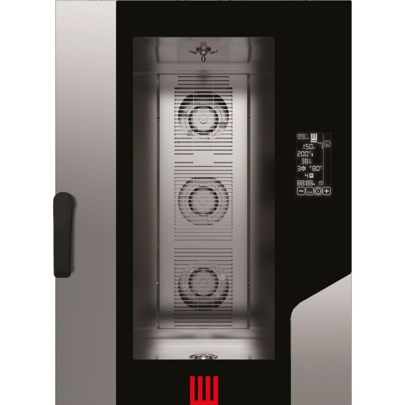 Konvekcinė garų krosnelė „Millennial Black Mask Gastro”, 11 × GN 1/1 – su elektroniniu valdymu, dujinė, Tecnoeka, 230V/700W, 17500kW, 730x849x(H)1231mm