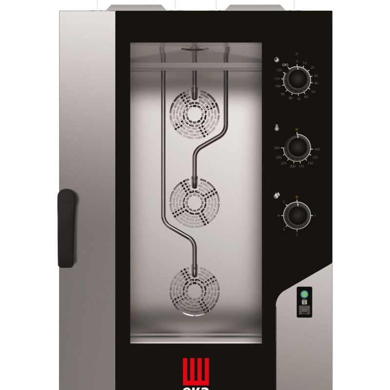 Konvekcinė garų krosnelė „Millennial Smart Gastro“, 11 × GN 1/1 – su elektromechaniniu valdymu, dujinė, Tecnoeka, 230V/700W, 17500kW, 730x855x(H)1231mm