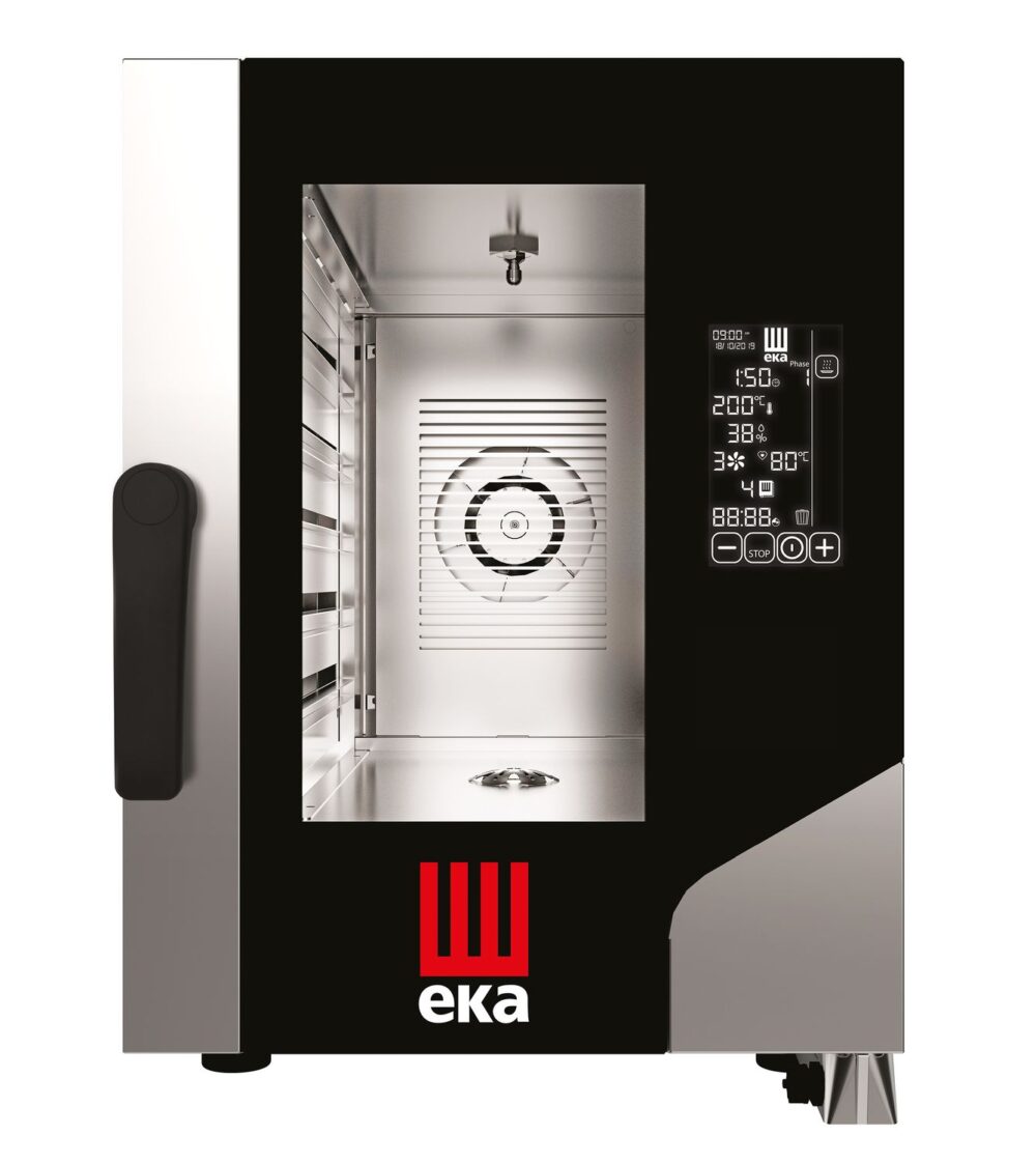 Konvekcinė garinė orkaitė „Millennial Black Mask Gastro Compact" 6x GN 1/1, elektrinė, su elektroniniu valdymu, Tecnoeka, 400V/7800W, 500x930x(H)700mm