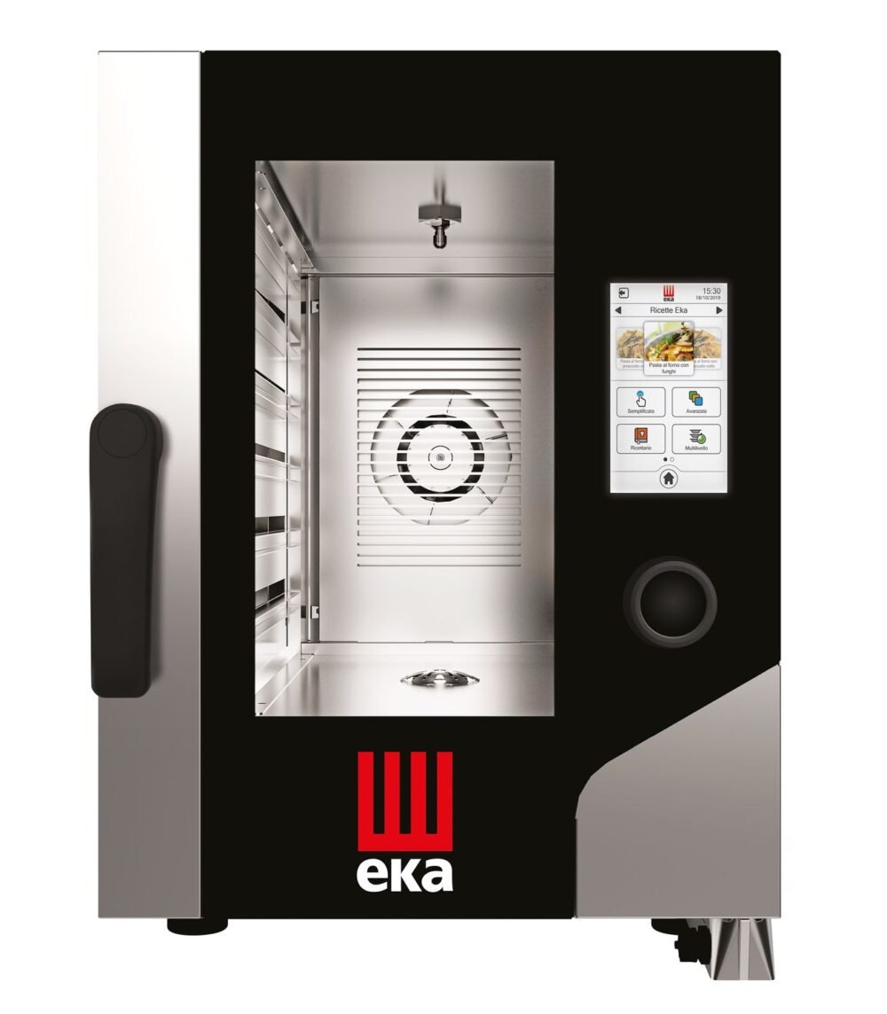 Konvekcinė garinė orkaitė „Millennial Touch Screen Gastro Compact" 6x GN 1/1, elektrinė, su elektroniniu valdymu, Tecnoeka, 400V/7800W, 500x930x(H)700mm