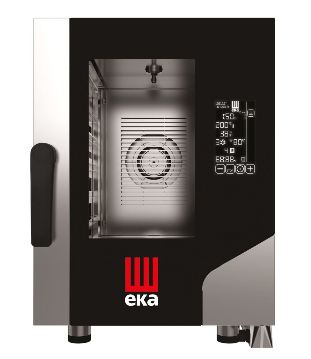 Konvekcinė garinė orkaitė „Millennial Black Mask Gastro Compact" 6x GN 2/3, elektrinė, su elektroniniu valdymu, Tecnoeka, 400V/52000W, 500x750x(H)700mm