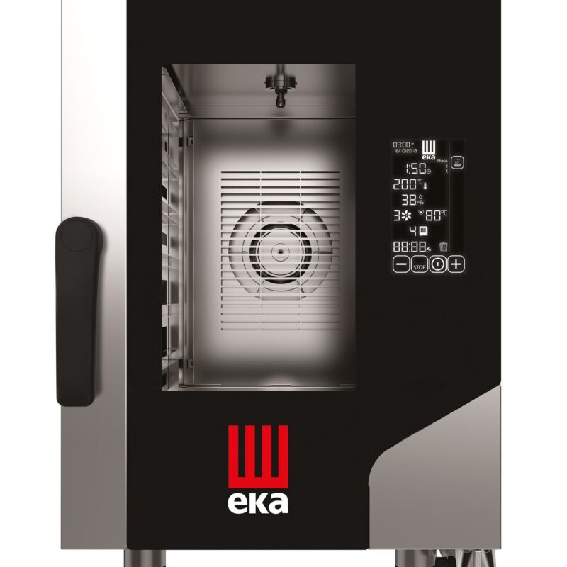 Konvekcinė garinė orkaitė „Millennial Black Mask Gastro Compact" 6x GN 2/3, elektrinė, su elektroniniu valdymu, Tecnoeka, 400V/52000W, 500x750x(H)700mm