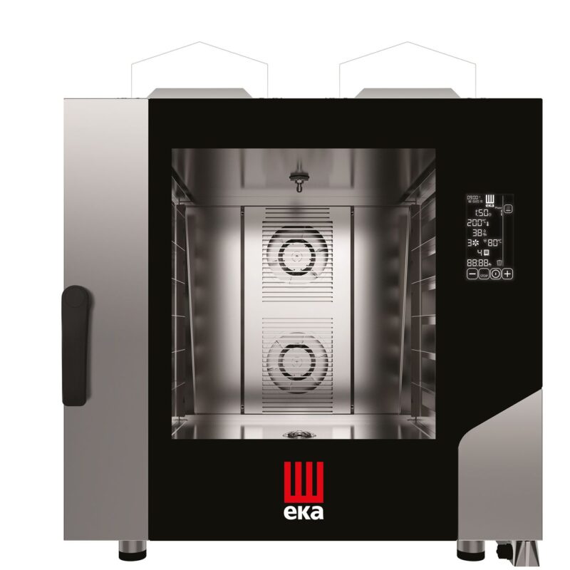 Konvekcinė garų krosnelė „Millennial Black Mask Bakery“, 6 × 600 × 400 mm – su elektroniniu valdymu, dujinė, Tecnoeka, 230V/500W, 13,5kW, 850x1035x(H)951mm