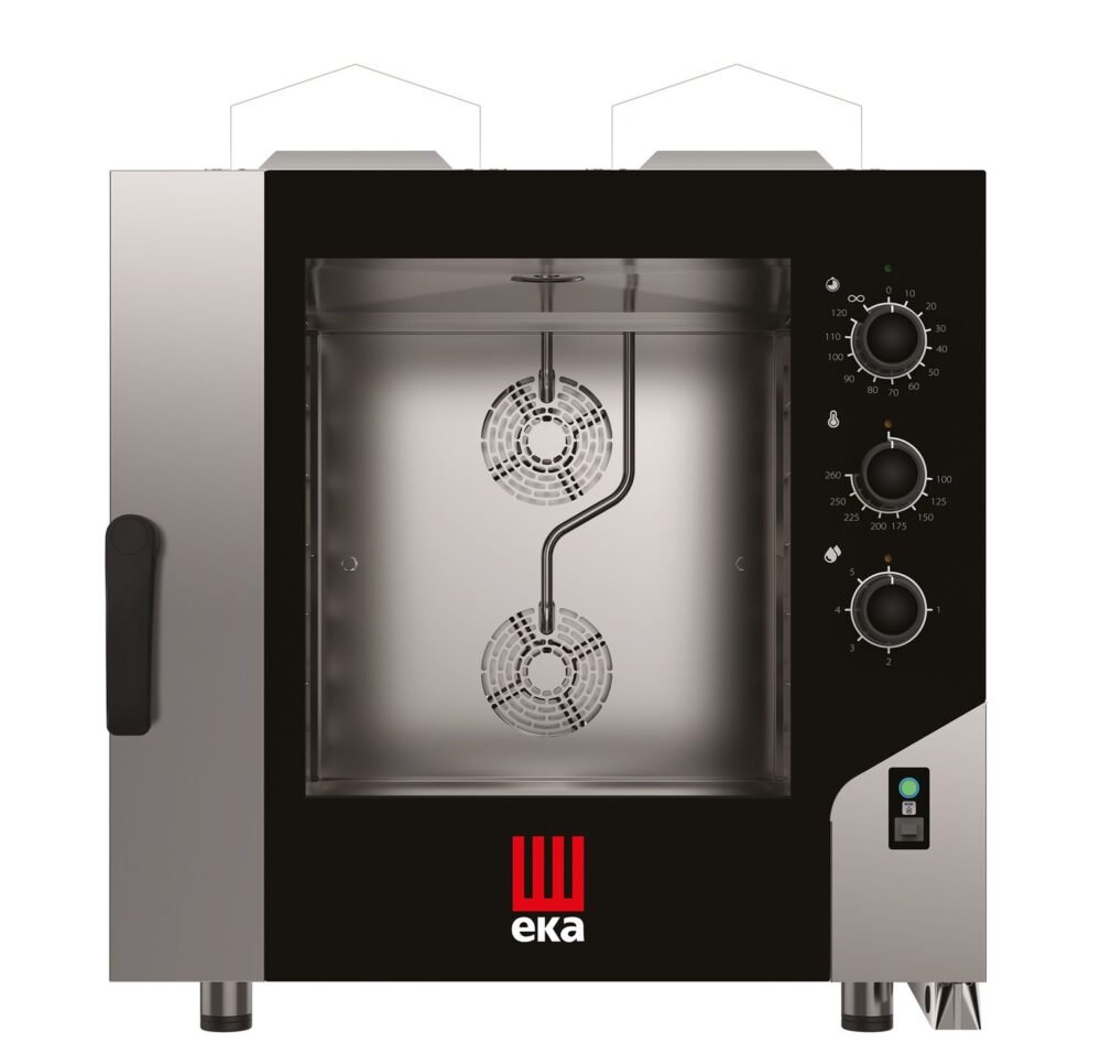 Konvekcinė garų krosnelė „Millennial Smart Bakery“, 6 × 600 × 400 mm – su elektromechaniniu valdymu, dujinė, Tecnoeka, 230V/500W, 13,5kW, 850x1041x(H)951mm