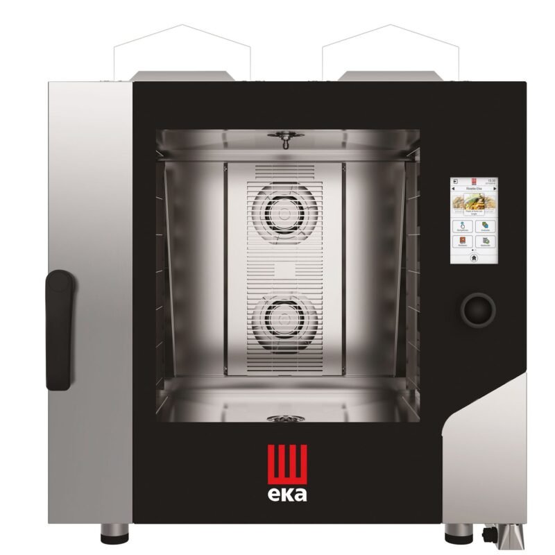 Konvekcinė garų krosnelė „Millennial Touch Screen Bakery“ su automatine plovimo sistema, 6 × 600 × 400 mm – su elektroniniu valdymu, dujinė, Tecnoeka, 230V/500W, 13500kW, 850x1035x(H)950mm