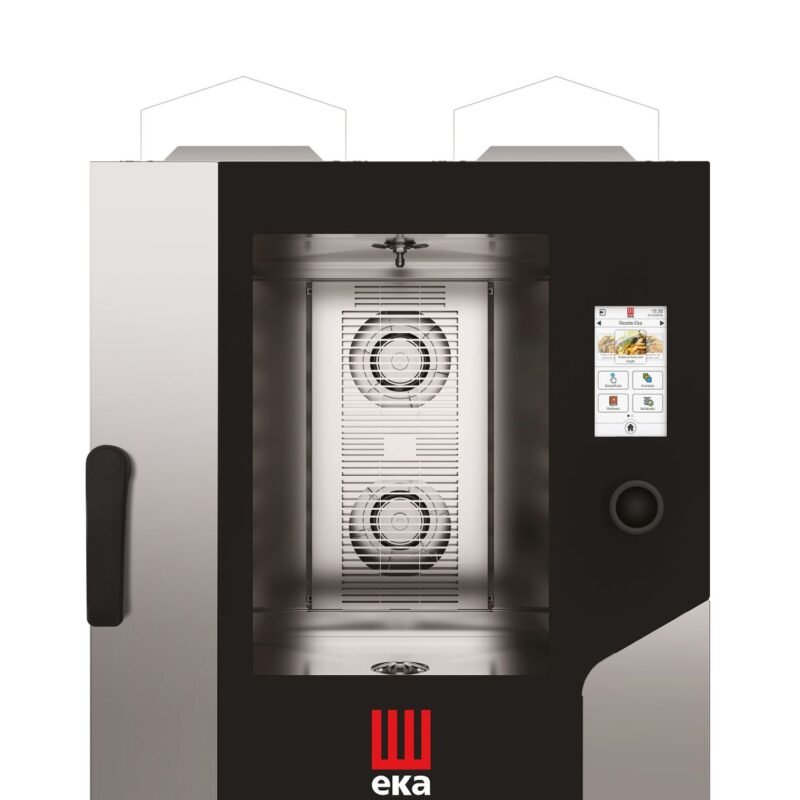 Konvekcinė garų krosnelė „Millennial Touch Screen Gastro“ su automatine plovimo sistema, 7 × GN 1/1 – su elektroniniu valdymu, dujinė, Tecnoeka, 230V/500W, 13500kW, 730x850x(H)950mm