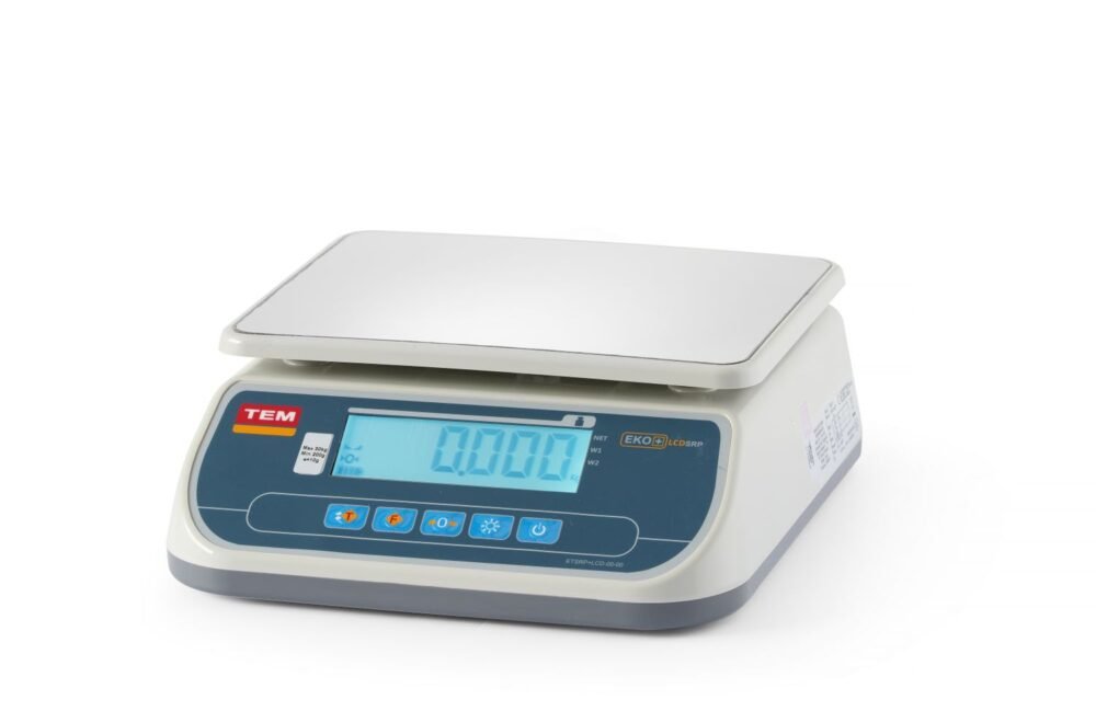 LCD parduotuvių svarstyklės su legalizacija, SRP+ linija, 30 kg, TEM, 295x320x(H)120mm