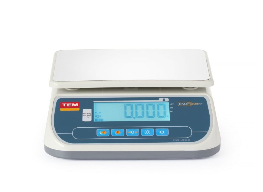 LCD parduotuvių svarstyklės su legalizacija, SRP+ linija, 30 kg, TEM, 295x320x(H)120mm