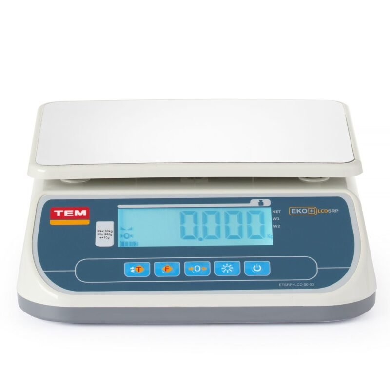 LCD parduotuvių svarstyklės su legalizacija, SRP+ linija, 30 kg, TEM, 295x320x(H)120mm
