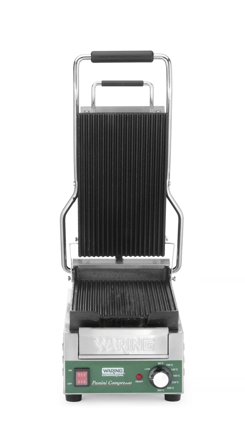 WPG200E_OBW_2024_04_IMGP9490 Kontaktinis grilis Panini Compresso Slimline, Waring, 220-240V/1800W, 317x596x(H)260mm