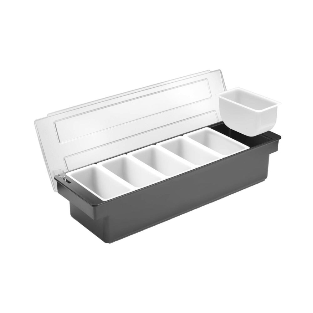 Barmeno dėžutė gėrimų priedams – 6 įdėklai, BarUp, 480x150x(H)100mm