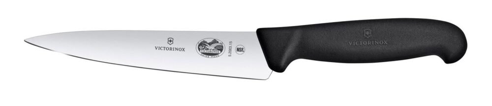 Virtuvinis peilis, platūs ašmenys, Victorinox, Juodas, (L)284mm